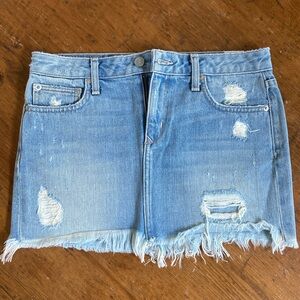 Lovers & Friends Distressed Jean Mini Skirt - Blue (Sz 25)
